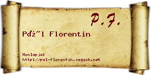 Pál Florentin névjegykártya